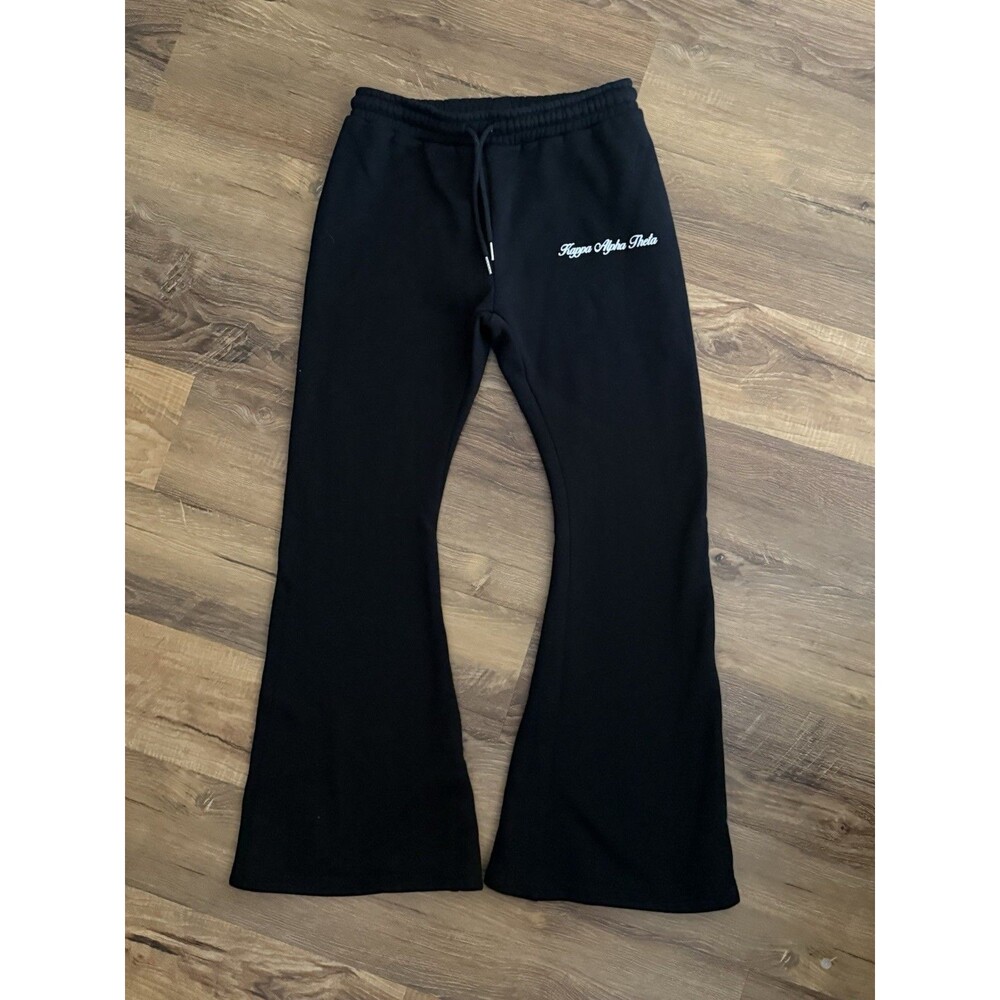 TCL Wide Leg Flare Kappa Alpha Theta Fleece Sweatpants ~ Black Small‎